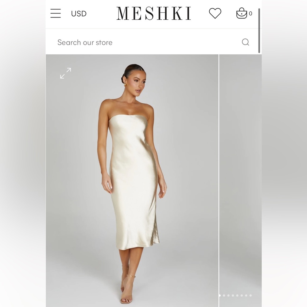 Meshki Satin Strapless Dress